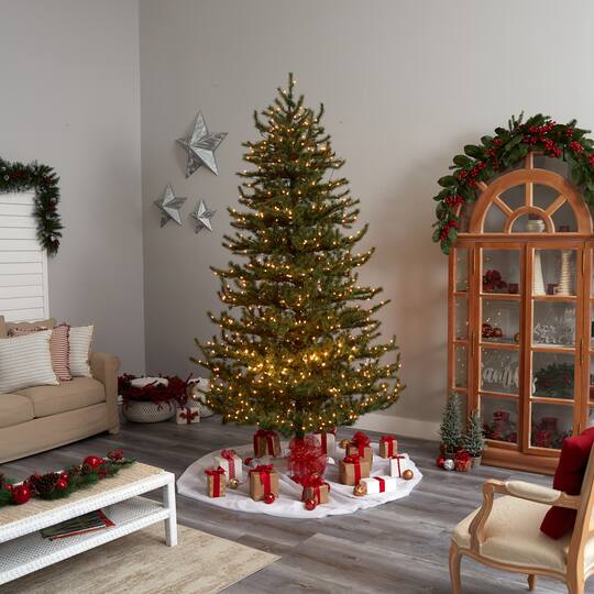 9ft. Pre-Lit Vancouver Mountain Pine Artificial Christmas Tree, Clear Lights